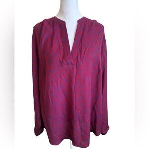 Ava & Viv Purple Floral V Neck Blouse Size 14W